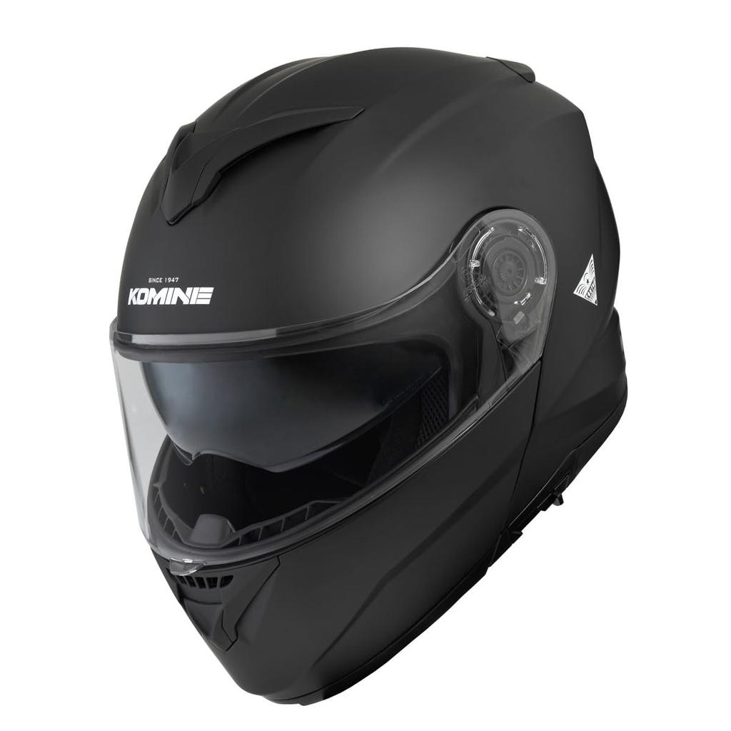 KOMINE Motorcycle FL System Helmet Matte Black L UV Protection Shield High Strength ABS Shell Inner Visor Full Face Magnetic Buckle HK-171