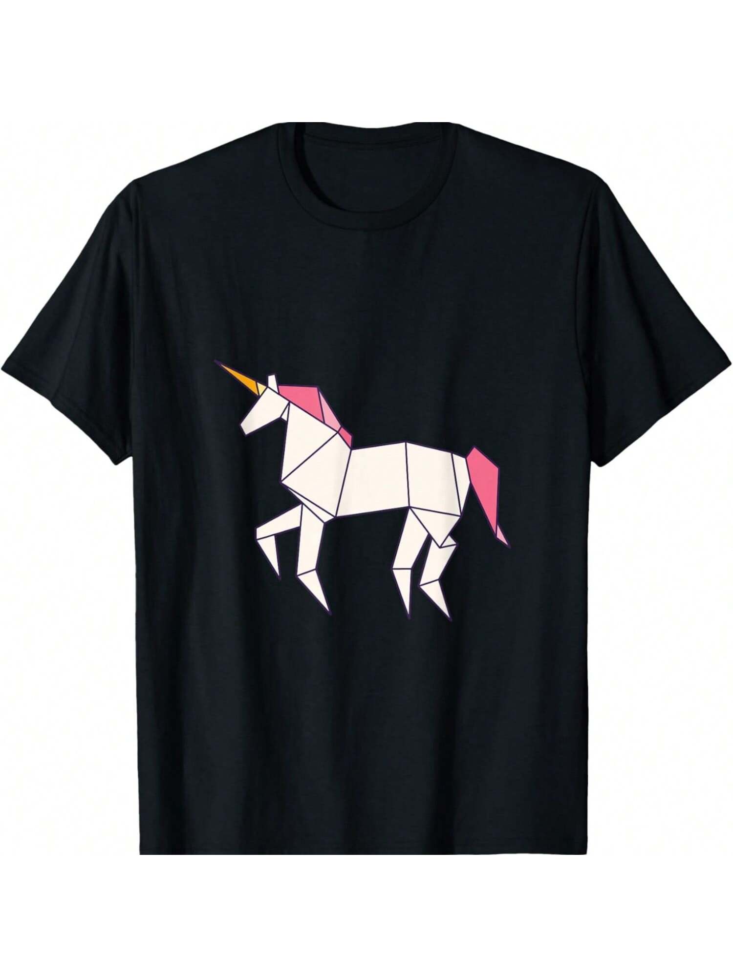 

Geometric Origami Cat And Crane Women s Cotton TShirt, Premium Cotton Quality Print, Durable And LongLasting, Casual Fashion Style S