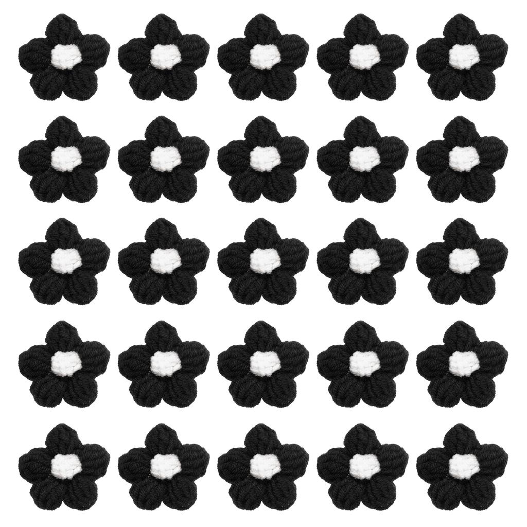 36pcs Crochet Flowers Applique Flowers for Craft Sewing Crochet Flowers Bouquet  DIY Hair Clothes Party Craft Christmas Decor