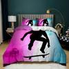Skateboard Duvet Cover Set Hip Hop Style Bedding Set Colorful Rainbow Tie-Dye Hippie Abstract Graffiti Art Polyester Qulit Cover