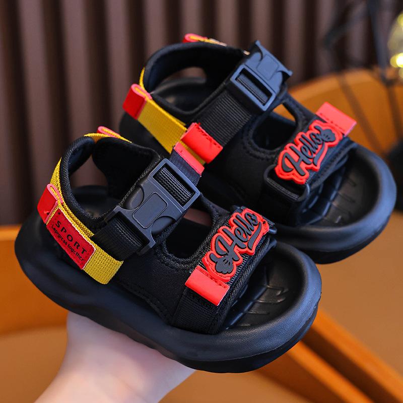 Children's Sandals for Boys New Summer Soft-soled Anti-Slip Velcro Beach Shoes for Boys, Boys, Kids, Middle-Aged and Adults