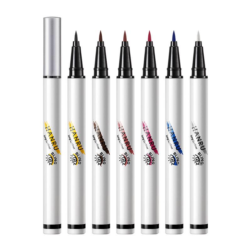 Influencer White Waterproof Ultra-Fine Eyeliner Pen - Long-lasting, Smudge-proof for Beginners and Women’s Color Makeup