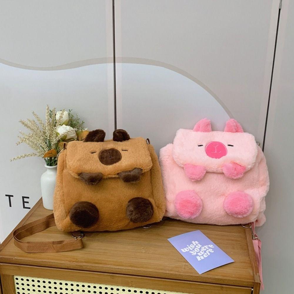 Cartoon Animal Plush Backpack Siamese Cat Cartoon Shoulder Bag  Soft Plush Toy