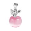 Girl Apple Shape Faux Opal Cubic Zirconia Silver Plated Pendant for Necklace
