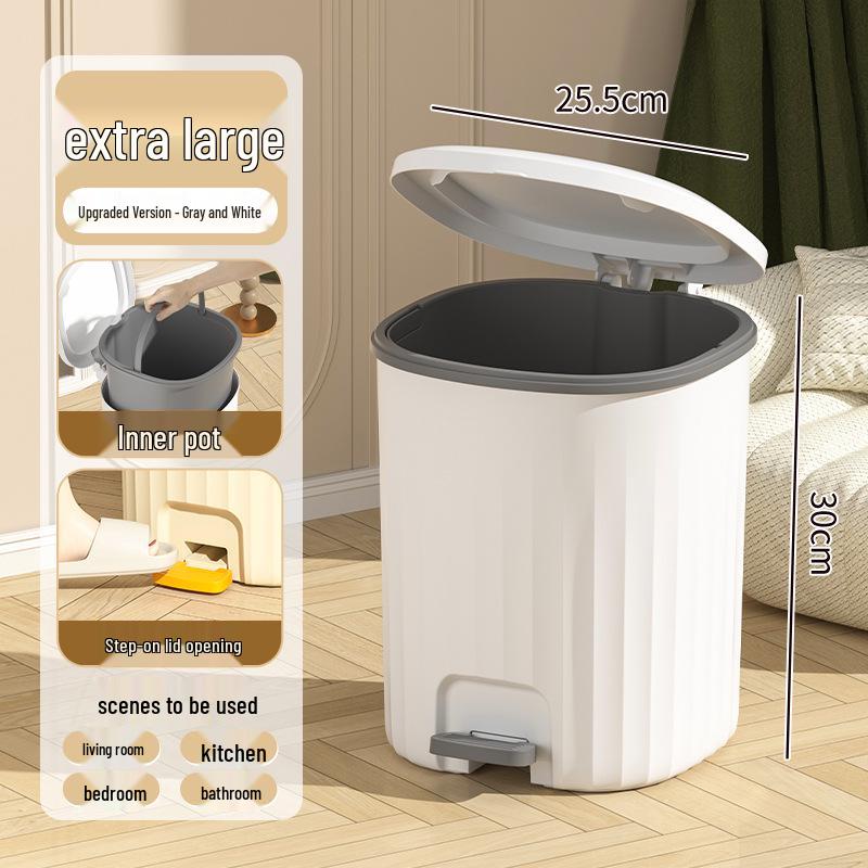 Large Capacity Silent Trash Can with Automatic Spring-Loaded Lid for Home and Office