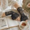 Universal Ruched Pleated Detachable Cuffs 3 Layers Ballet Style Fake Flared Sleeves Lolita Fingerless Gloves False Cuffs Cosplay