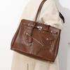 Tote Bag, Large Capacity Bag, Commuting High-end Feel, Women's Bag, Fashionable Temperament, Soft Leather Shoulder Bag, Women's Bag
