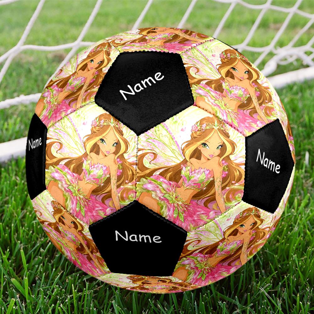 Custom Name Winx Club Theme Size 5 Soccer Ball, Suitable for Both Indoor and Outdoor Matches, a Gift Suitable for Everyone.
