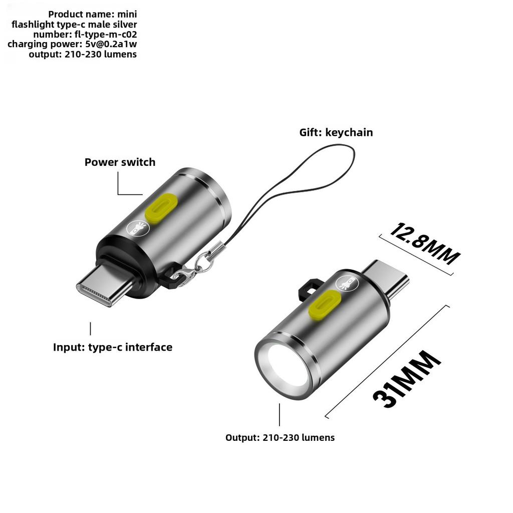 Portable Led Flashlight For Typec Smartphones With High Brightness And Compact Design