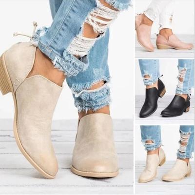 Damskie botki Chelsea Jesienne Szpiczaste Zamszowe Grube Obcasy Botki Damskie Plus Rozmiar 43 Botki Na Obcasie Z Zamkiem Retro Botas De Mujer