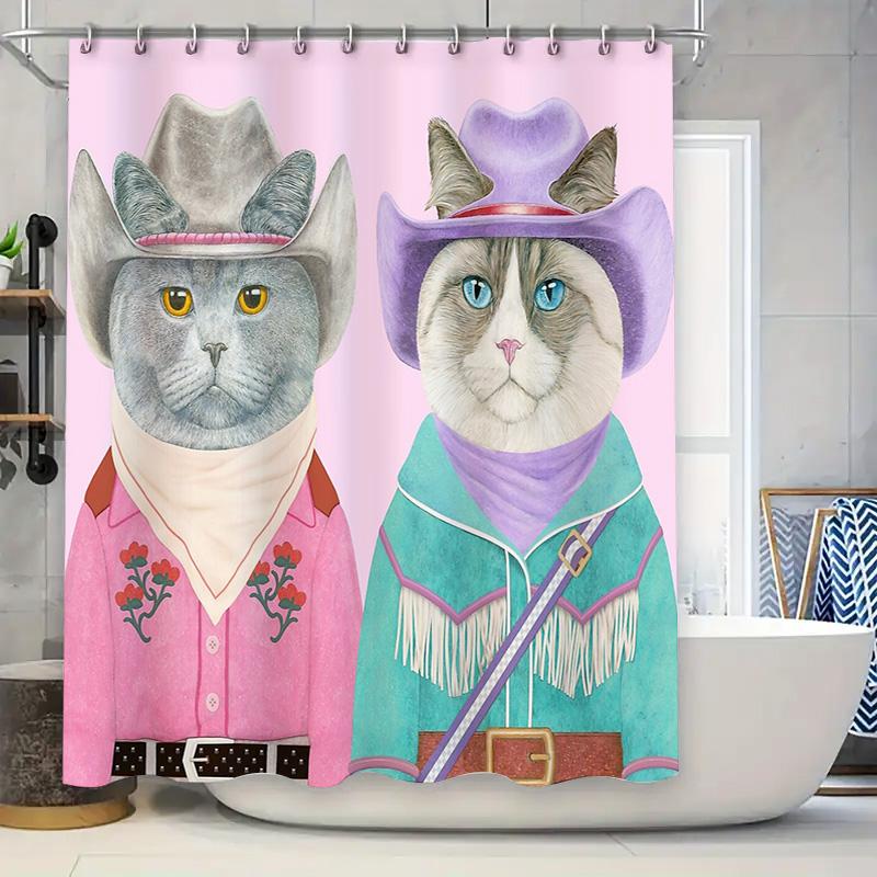 

Western Shower Curtain Vintage Cowgirl Decor Farmhouse Bathroom Curtains Rustic Country Shower Liner Set Waterproof W60H190(CM)-1 Pcs