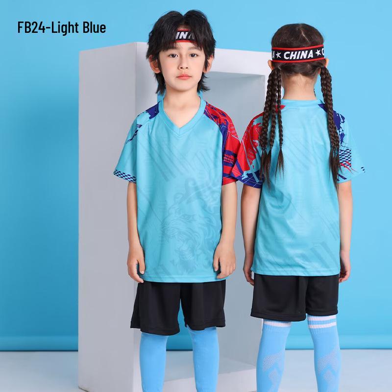 Kids' Quick-Dry Soccer Kit: Boys & Girls Youth Team Training Jersey