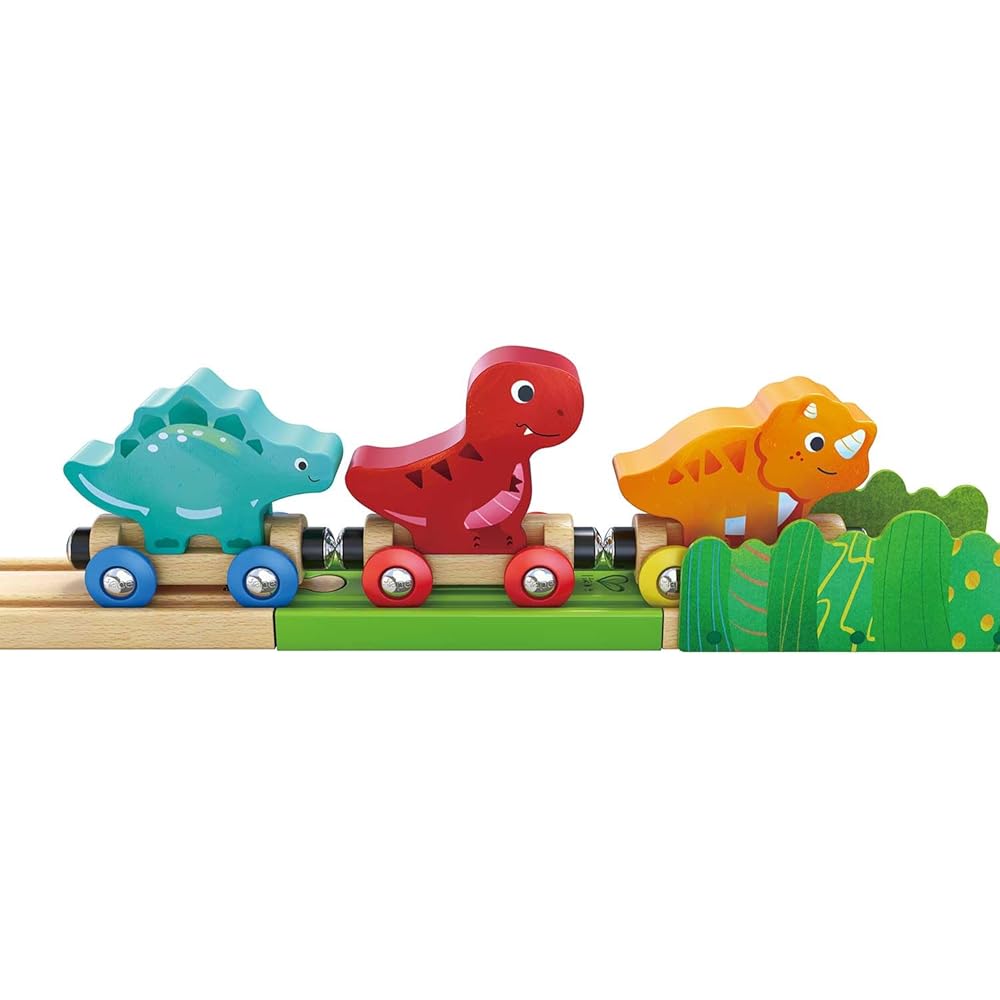 Hape Dinosaur Storage Railway Set Wooden Toy for Ages 1.5 and Up