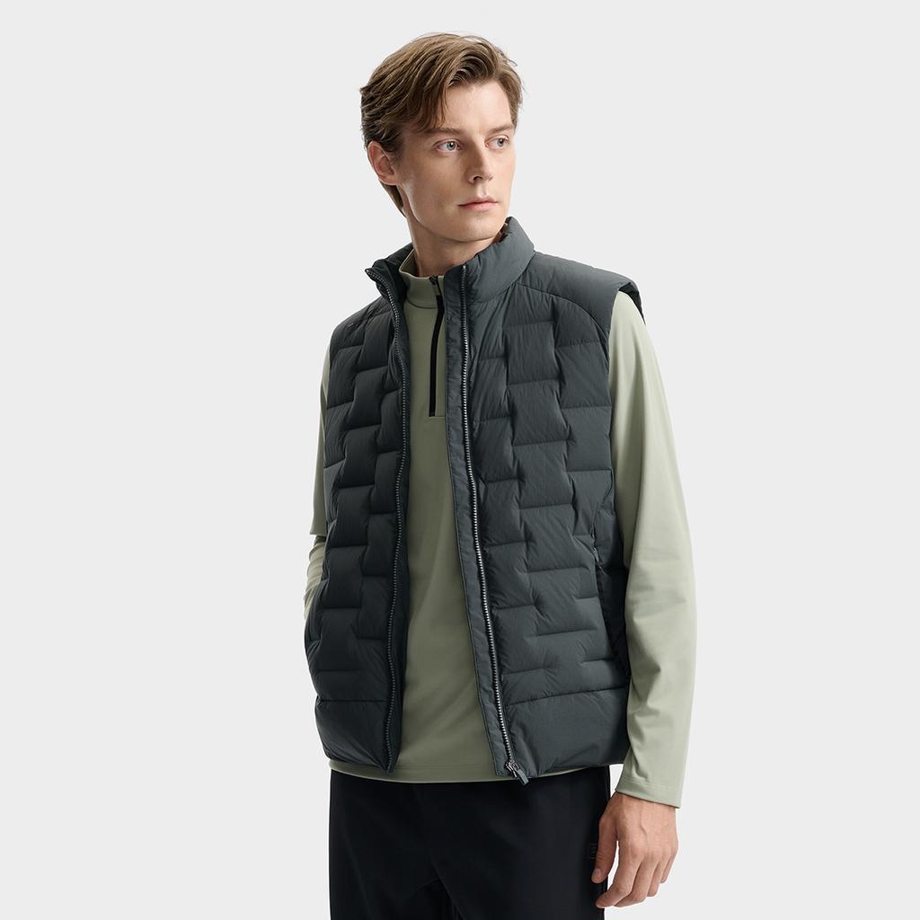 New FILA WHITE Down Vest Men's Dark Blanched Green F11M543901FDG