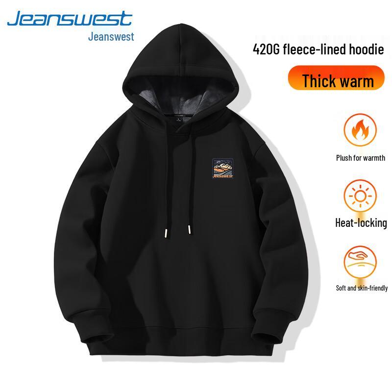 

Jeanswest Men s Fleece Lined Hooded Sweatshirt L