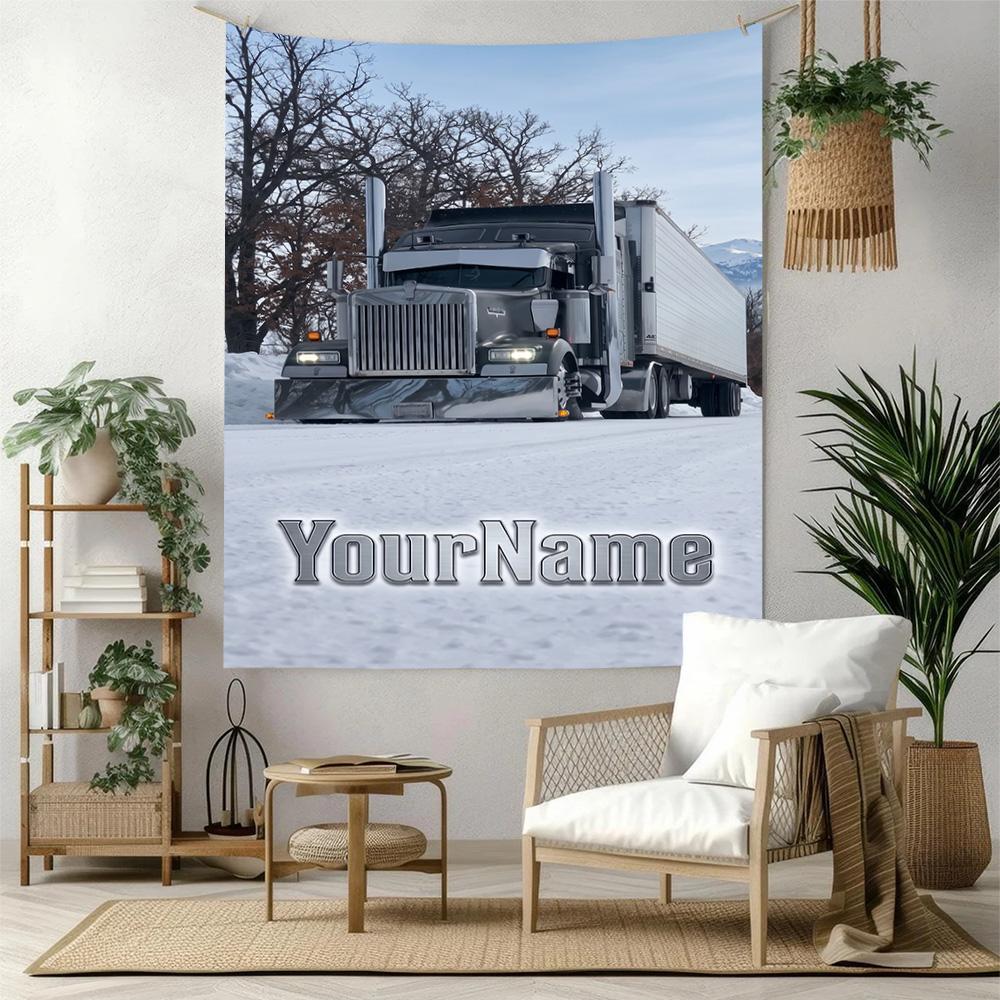 Kw Heavy Trucks Custom Your Name Wall Decor Tapestry Art For Pet Memorial Birthdaywedding Party Backdrop Family Gift