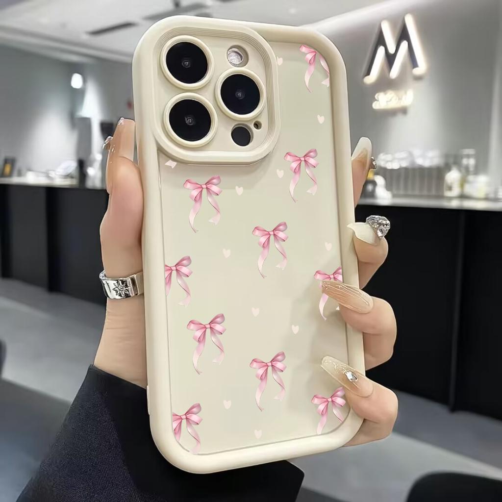 Phone Case For Samsung Galaxy S26 Ultra S25 S23 S24 S21 Plus S25 FE Note 20Ultra Bow Tie Cover Silicone Armor