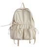 Schoolbag Student Schoolbag Pleated Bag Female Travel Lightweight Cute Bow Schoolbag Junior High School Girls College Student Backpack