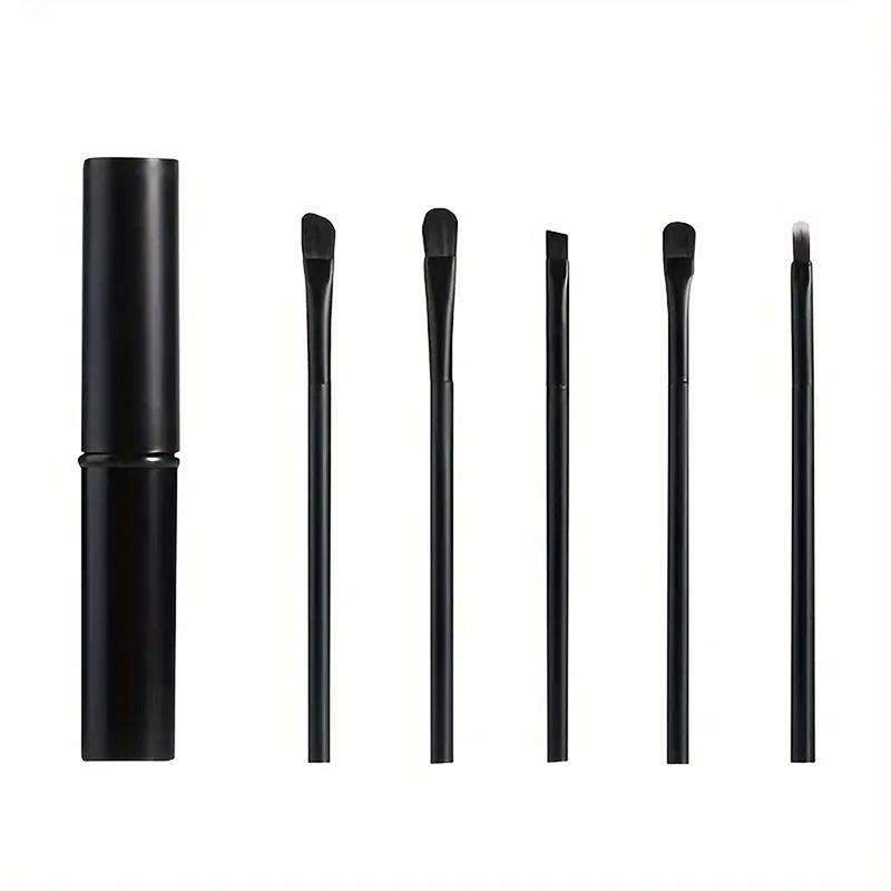 

Косметические кисти для теней для век, 5 шт., портативные мини-кисти для макияжа глаз, набор для растушевки теней для век, подводки для глаз, кисти для бровей и губ