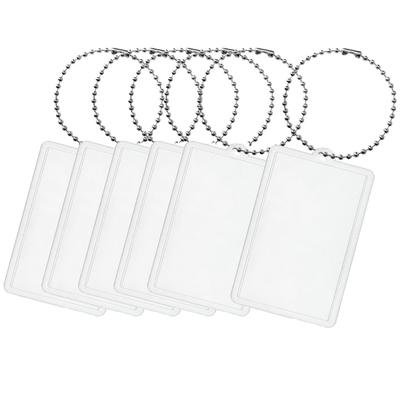 EBISU Design Rectangular Instax Card Size Keychains, 85mm Ball Chain Type, Made In Japan, Pack of 6 (FBA)