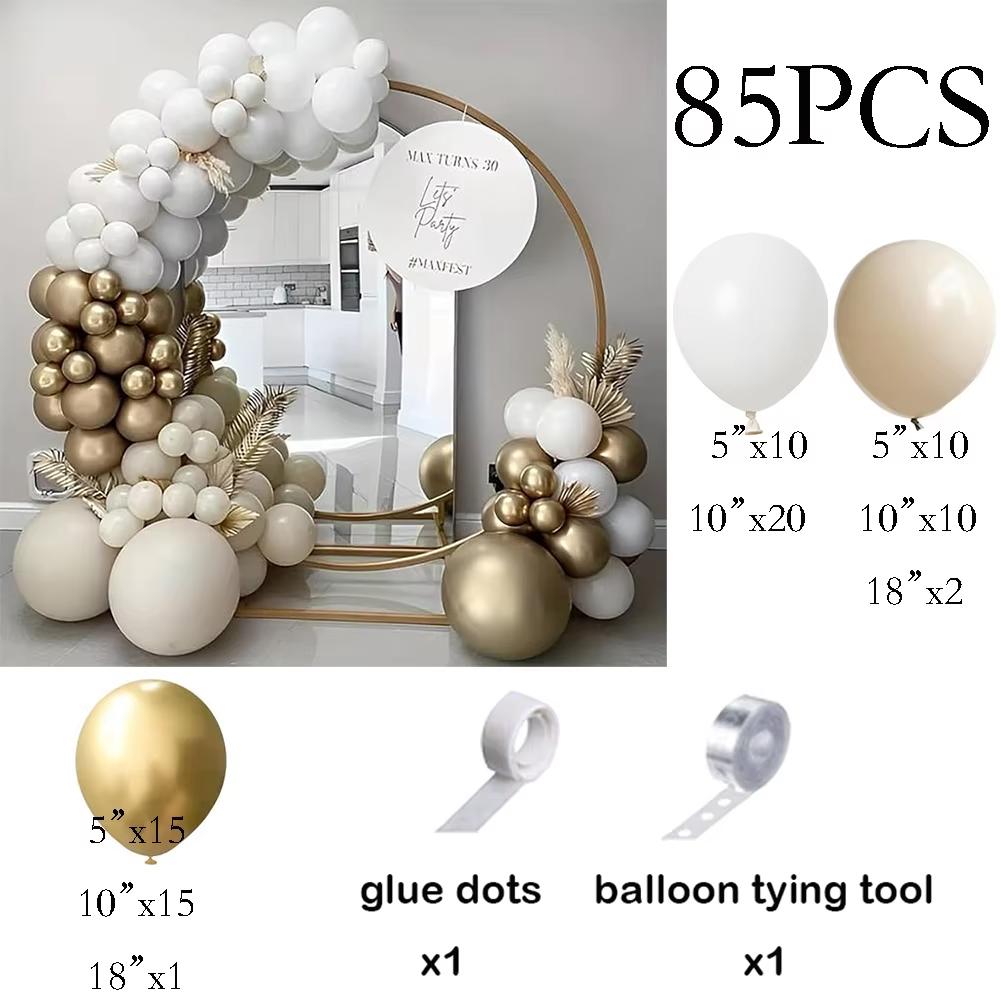 Metaliczna Złota Biała Girlanda Balonowa Dekoracja na 30. Urodziny Zestaw Łuku Balonowego Dekoracja Wesela Ukończenia Rocznicy Globos