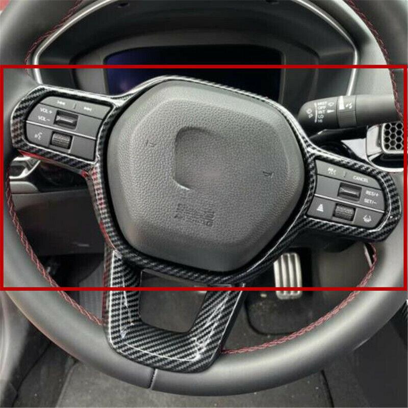 Carbon Fiber Inner Car Steering Wheel Decor Cover Trim For Honda Civic 2022 11th