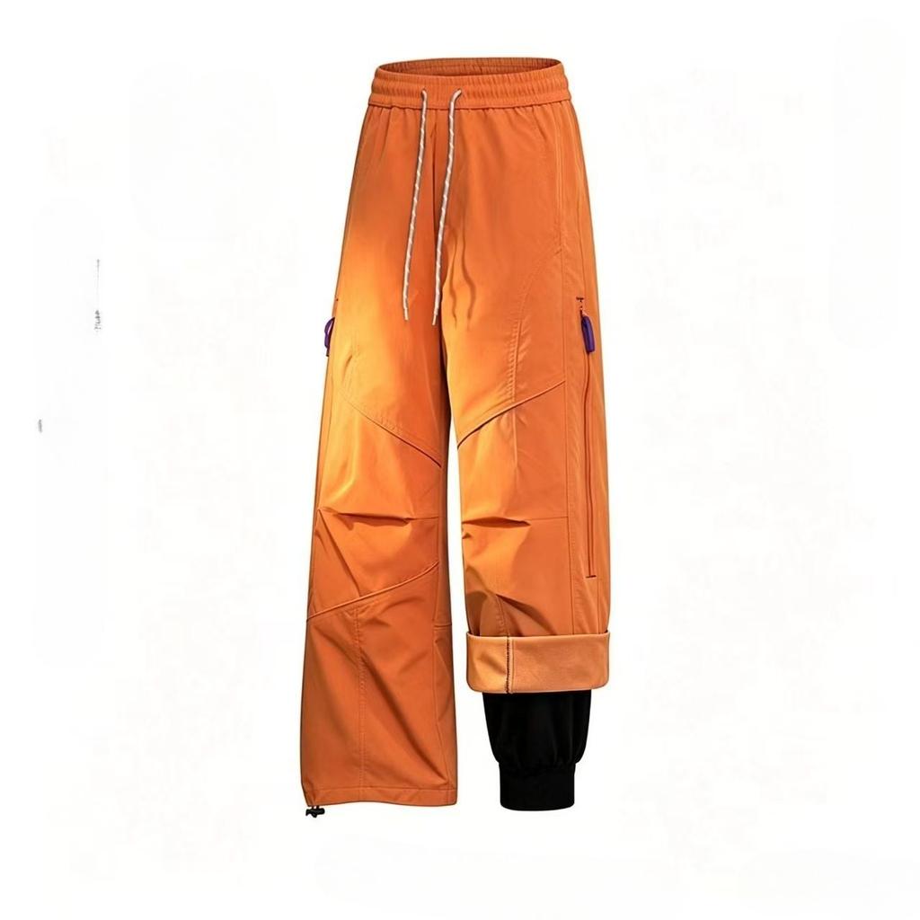 Winter Waterproof Straight Leg Cargo Pants for Women Loose Fit Fleece Lined Military Style