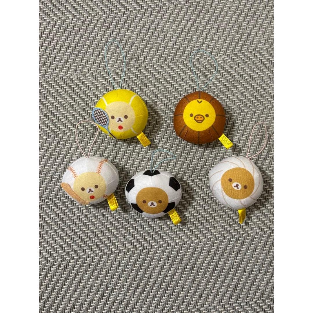 Rilakkuma ball-shaped chibi mascot stuffed toy keychain