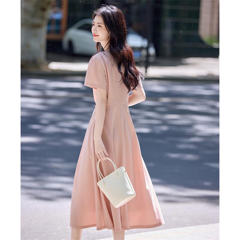 Elegant French Style Women's Summer A-Line Midi Dress
