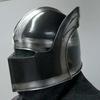 Mittelalterlicher Dark Knight Sallet Halloween-Helm aus geschwärztem Stahl (18 Gauge).