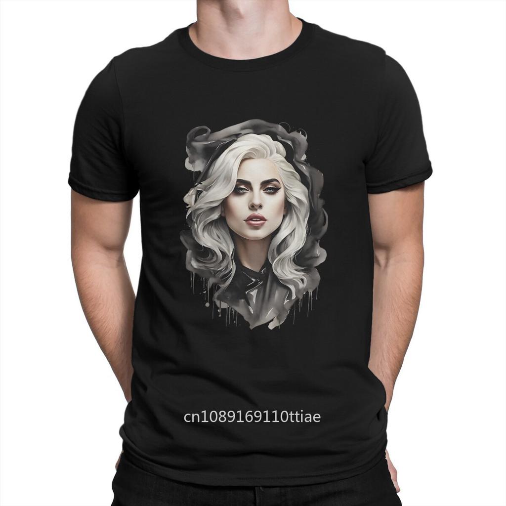 Pop Star Man's TShirt L-Lady Gaga Crewneck Short Sleeve 100% Cotton T Shirt Funny Top Quality Birthday Gifts