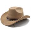 New Ethnic Style Decorative Suede Jazz Top Hat with Big Brim Suede One-word Top Men's and Women's Denim Hat Felt Hat