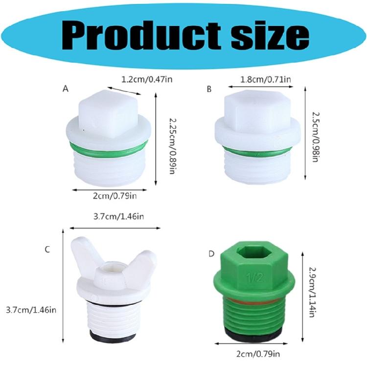 20 Pack Strong Threaded End Caps Heat Resistant Plastic Plugs Home Plumbing Irrigation Systems