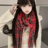 Korean New Autumn and Winter Versatile Scarf Big Shawl Japanese Fringed Milk Blue Jk Plaid Scarf