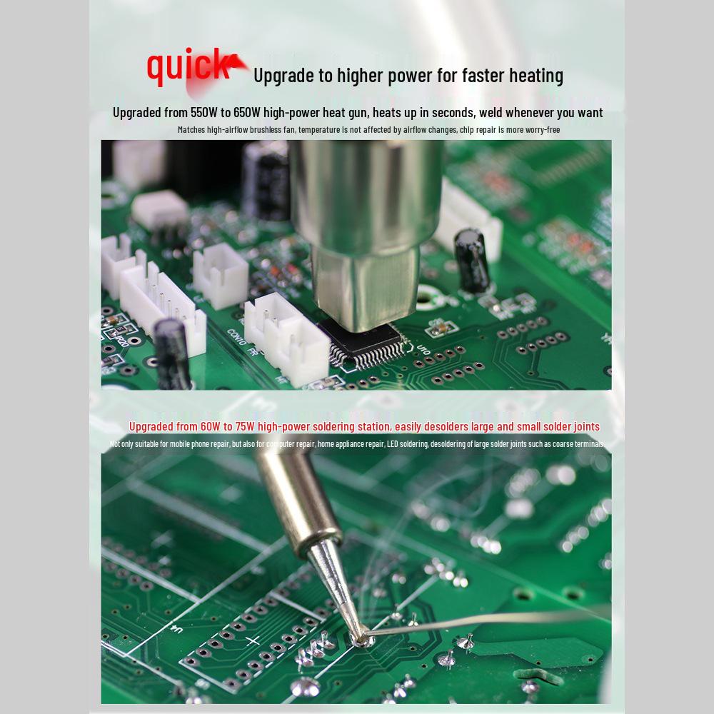 8586D Dual-Func Hot Air Gun & Soldering Station for Mobile Repairs & Appliances