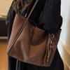 Retro Tote Bag Women's Autumn New Fashion Simple Commuter Shoulder Bag Casual Underarm Tote Bag