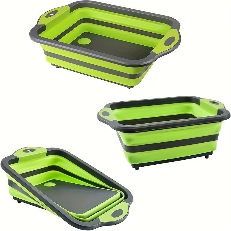 1pc Portable Space Saving Basin with Built-in Sink and Storage Function - Perfect for Outdoor Camping, Travel, and Home Use NEW