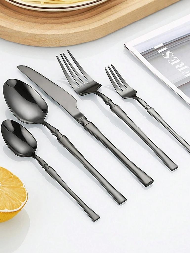 30/40/60pcs Flatware Set Stainless Steel Dinnerware Tableware Knife Fork Coffee Spoon Kitchen Dinner Cutlery Dishwasher Safe