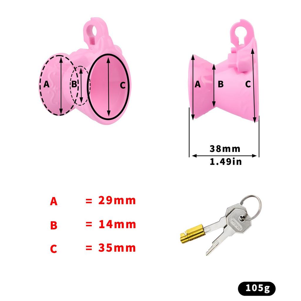 Pryskyřičný CB Lock Chastity Lock Klec na mužský penis Chastity Gay Sex Hračky Kohoutí kroužek Uretrální chastity BDSM