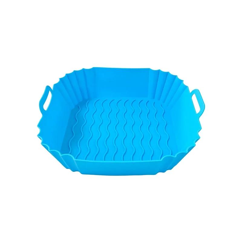 

1 шт. квадратные силиконовые вкладыши для фритюрницы 8 дюймов многоразовые аксессуары для фритюрницы - для духовки объемом от 4 до 7 квартов аксессуары для микроволновой печи синий