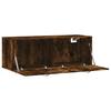 Wall Mounted Cabinet in Smoked Oak Finish 100 x 36.5 x 35 cm Particleboard