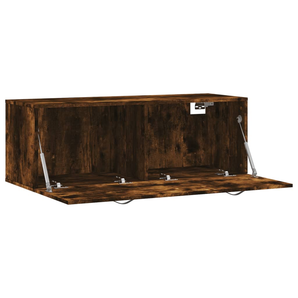 Wall Mounted Cabinet in Smoked Oak Finish 100 x 36.5 x 35 cm Particleboard