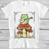 Toad Frog Playing Banjo On Magic Mushroom Meme Unisex Top Gift Tee T Shirt M1023