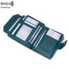 Women's RFID Soft Leather Short Wallet - Lychee Pattern, Zipper Closure, Card Holder, Fashionable Design