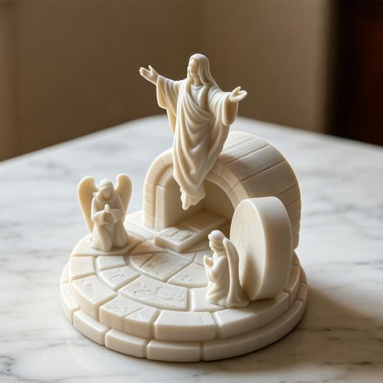 3D Print Ornaments Resurrection Compact Desktop Sculpture 3D Printed Warmth Healing Decoration for Easter Holiday