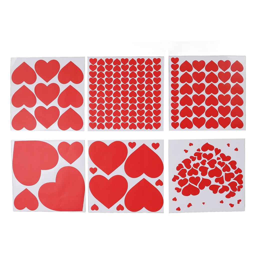 6Pcs Valentine\\\'s Day Love Heat Stickers Self Adhesive  Valentine\\\'s Day Wall Stickers for An