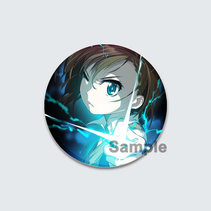 32/44/58mm A Certain Scientific Railgun HD Brooch Anime Badge Cartoon Figure Misaka Mikoto/Wannai Kinuho Round Display Pins Jewelry Gifts