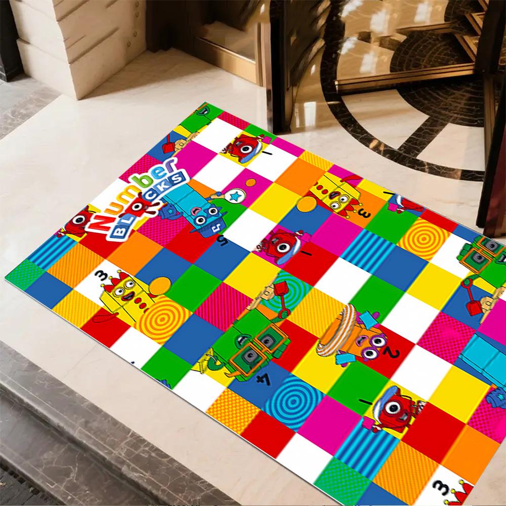 Tappeto Avventura Blocchi Numerici Adatto per Camere dei Bambini Arredare stanza Soggiorni Studio Tappeto Antiscivolo Ufficio Decorazione Casa