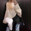 Women's Big Lapel Off-Shoulder Cable Knit Sweater: Cozy Autumn/Winter Loose Fit Pullover
