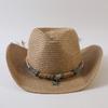 Beliebter europäischer und amerikanischer klassischer Strohgeflecht Western-Cowboyhut für Herren und Damen Outdoor-Mode OL-Stil Geflochtener Zylinder